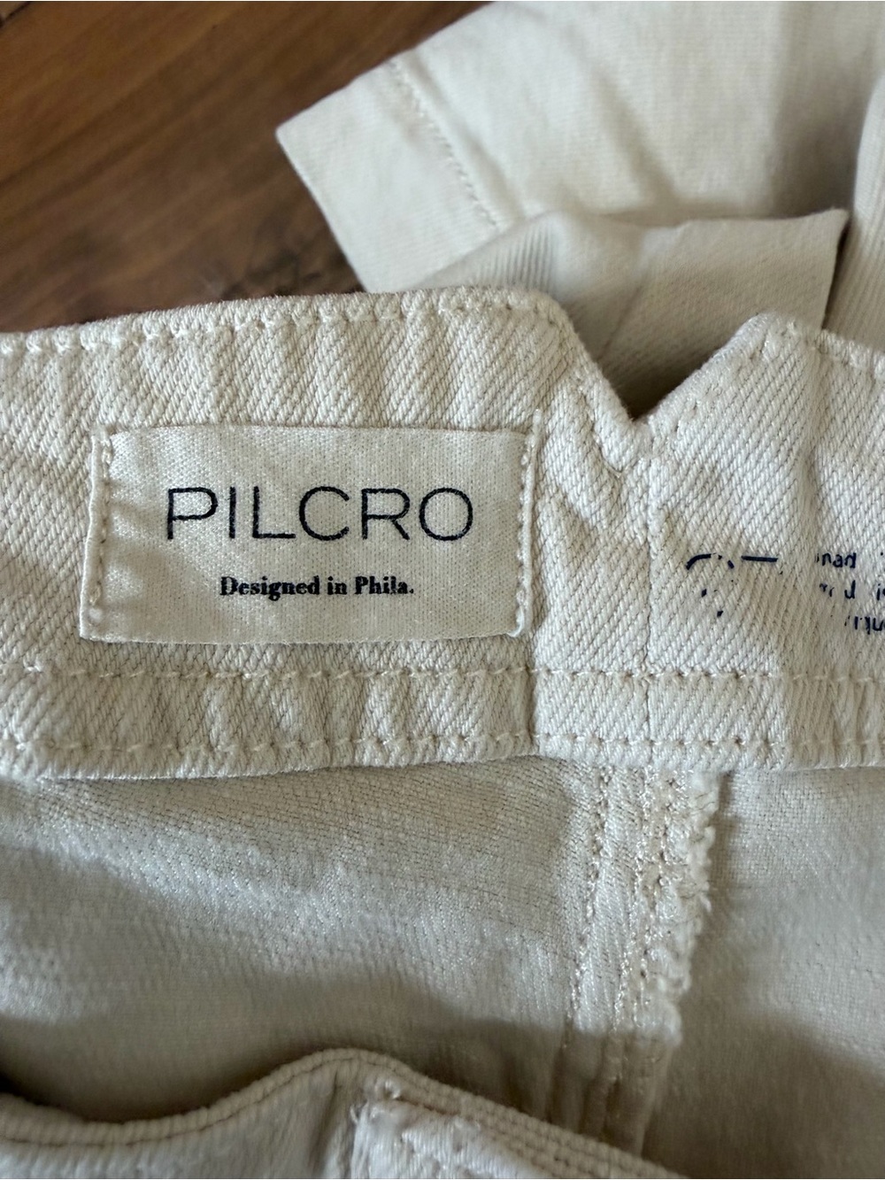 Pilcro Cream High-Rise Wide-Leg Utility Trousers - Picture 7 of 12